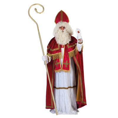Sinterklaas kostuum pak - inclusief luxe krul staf van 203 cm - verkleedkleding set