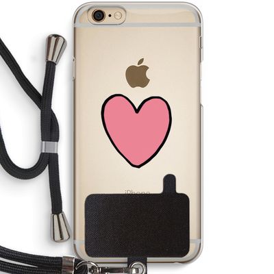 Hartje: iPhone 6 / 6S Transparant Hoesje met koord
