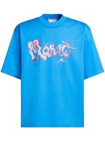 Marni t-shirt en coton à logo imprimé - Bleu