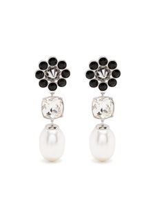 Shrimps boucles d'oreilles Terry serties de perles artificielles - Noir