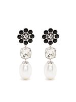 Shrimps boucles d'oreilles Terry serties de perles artificielles - Noir