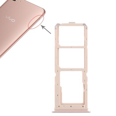 2 x SIM-kaart lade + micro SD-kaart lade voor vivo Y71 (Rose Gold)