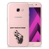 Samsung Galaxy A3 2017 Silicone-hoesje Gun Don't Touch My Phone - thumbnail