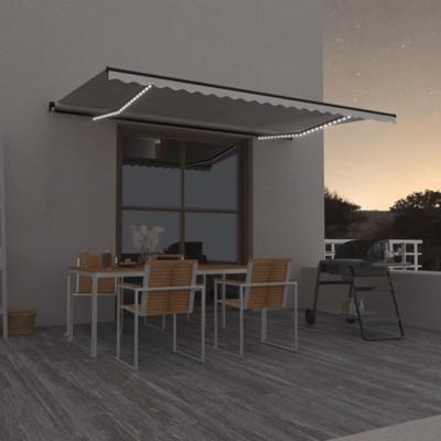 Luifel handmatig uittrekbaar met LED 500x350 cm crèmekleurig