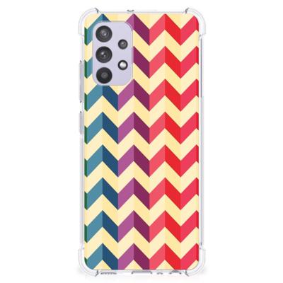 Samsung Galaxy A32 4G | A32 5G Enterprise Editie Doorzichtige Silicone Hoesje Zigzag Multi Color Samsung Galaxy A32 4G | A32 5G Enterprise Editie Doorzichtige Silicone Hoesje Zigzag Multi Color