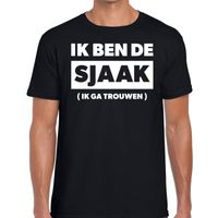 Ik ben de sjaak vrijgezellen feest t-shirt zwart heren - thumbnail