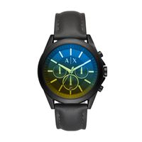Horlogeband Armani Exchange AX2613 Leder Zwart 22mm