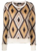 ETRO diamond-jacquard round-neck jumper - Marron