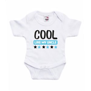 Baby rompertje - oom cadeau romper - cool like my uncle - wit/blauw - kraamcadeau