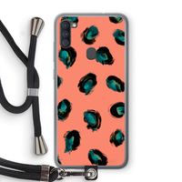 Pink Cheetah: Samsung Galaxy A11 Transparant Hoesje met koord