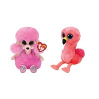 Ty - Knuffel - Beanie Boo's - Camilla Poodle & Gilda Flamingo