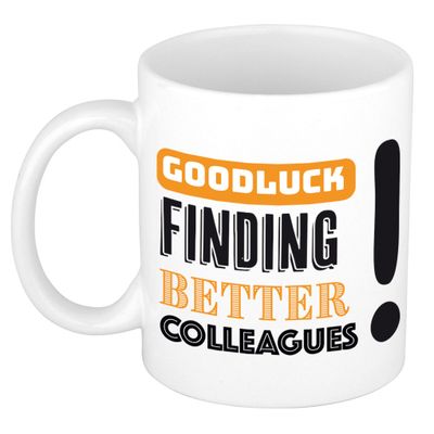 Afscheid cadeau mok collega - succes - oranje - 300 ml - keramiek Afscheid cadeau mok collega - succes - oranje - 300 ml - keramiek