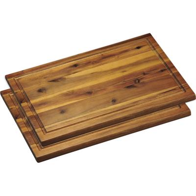 Kesper keuken snijplank - 2x - Acacia hout - 26 x 40 cm - Luxe uitvoering - met opvang rand