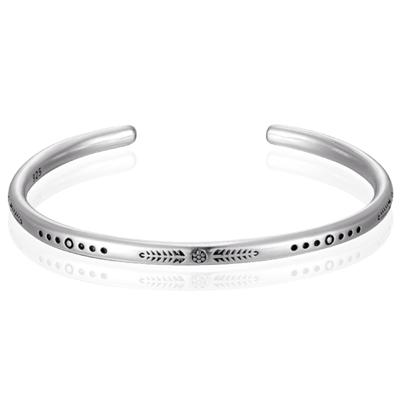 LGT JWLS Vintage Manchetarmband - Tibetaans Zilver - Flower