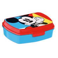 Disney Mickey Mouse broodtrommel/lunchbox voor kinderen - blauw - kunststof - 20 x 10 cm - thumbnail