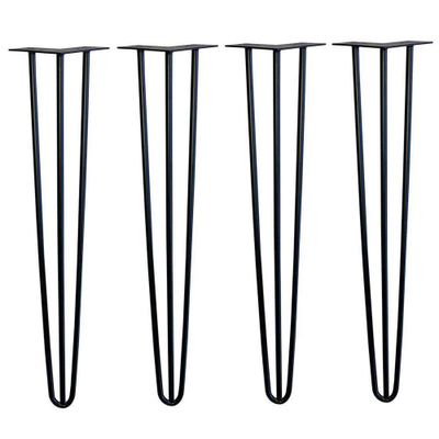 Stalen hairpin zwart hairpin ø 1,0 cm en hoogte 72 cm - 4 stuks