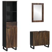 Badkamermeubelset met lade 3 pcs Walnoot bruin 38 x 33 x 160 cm