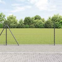 VidaXL Hek met paal grijs 0,8 x 25 m staal en pvc