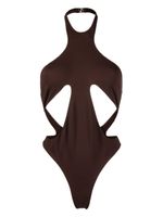 Mugler maillot de bain à dos-nu - Marron