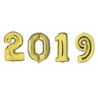 Grote New Year versiering 2019 ballonnen goud   - - thumbnail