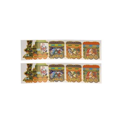 Kerst raamstickers - 2x stuks - kersttrein - vel 64 x 15 cm - raamversiering - kerstversiering
