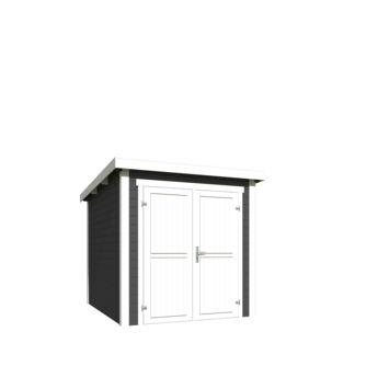 Blokhut Sara 200x250 Carbon Grey-Wit - Outdoor life