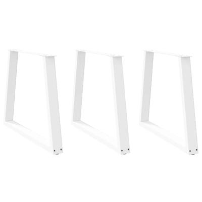 Eettafelpoten 3 st V-vormig 80x(72-73,3) cm staal wit
