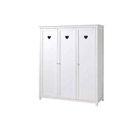 Leen Bakker - Vipack 3-deurs Kledingkast Amori - 190x159x57 Cm - MDF/Grenenhout - Wit