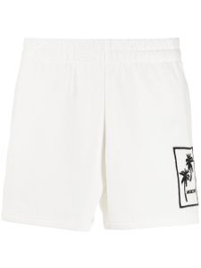 Moncler short de sport à logo imprimé - Blanc