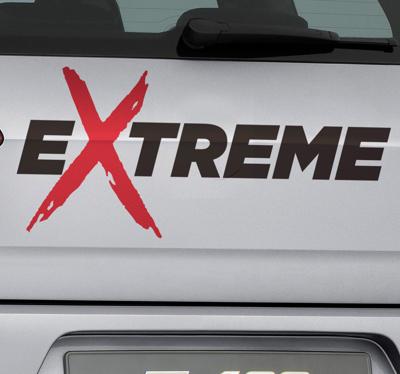 Bestickering auto extreme voertuigtekst