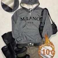 Bon&Bon Women's Loose Casual Gray Hoodie | Warm Long Sleeve Pullover Grey-2 / XL