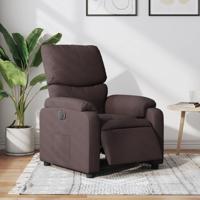 Fauteuil verstelbaar elektrisch stof donkerbruin