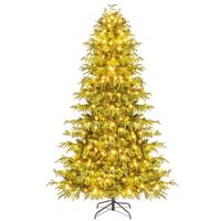 210 cm Kunstkerstboom met Verlichting Dennenboom Kerstboom Groen