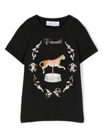 Roberto Cavalli Junior t-shirt à imprimé graphique - Noir - thumbnail