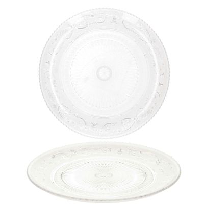 Onbreekbare taart/gebakbordjes - 6x - kunststof - kristal stijl - transparant - Dia 15 cm