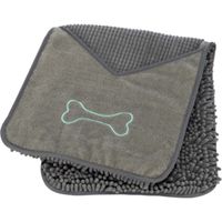 Trixie microvezel handdoek met insteekzakken grijs (78X32 CM) - thumbnail