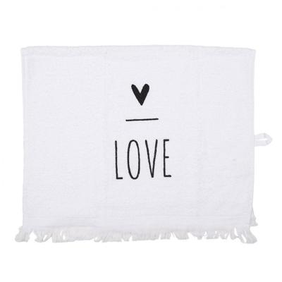 Gastendoekje wit zwart love Gastendoekje wit zwart love