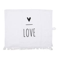 Gastendoekje wit zwart love