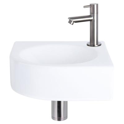 Differnz Cleo fonteinset keramiek - kraan recht - 30 x 30 x 10 cm - mat chroom