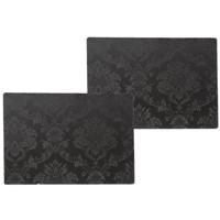 10x stuks tafel placemat amatista - zwart - 30 x 43 cm - stevige onderlegger - anti-slip