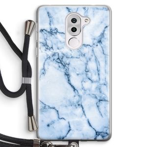 Blauw marmer: Honor 6X Transparant Hoesje met koord