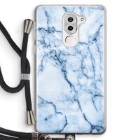 Blauw marmer: Honor 6X Transparant Hoesje met koord