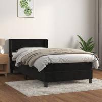 Boxspring met matras fluweel zwart 90x190 cm