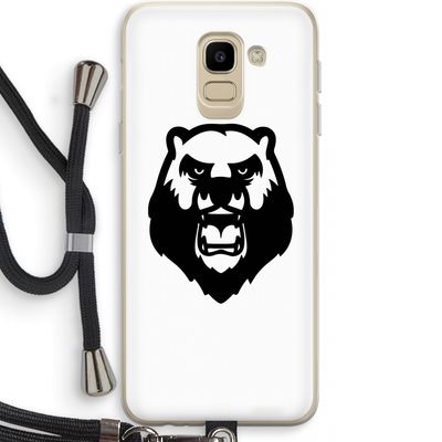Angry Bear (white): Samsung Galaxy J6 (2018) Transparant Hoesje met koord