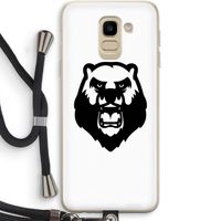 Angry Bear (white): Samsung Galaxy J6 (2018) Transparant Hoesje met koord