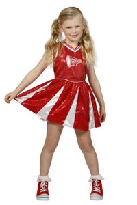Cheerleader met pailletten rood