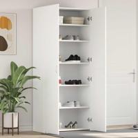 Schoenenkast met plank Wit 80 x 35.5 x 180 cm Bewerkt hout