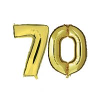 Gouden 70 jaar ballonnen feestversiering - thumbnail