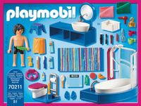PLAYMOBIL Dollhouse - Badkamer met ligbad constructiespeelgoed 70211 - thumbnail