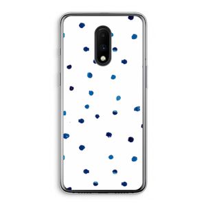Blauwe stippen: OnePlus 7 Transparant Hoesje